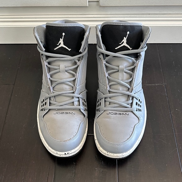 Nike Jordan 1 Flight Men's Gray and Black High-Top Sneakers - Picture 2 of 10